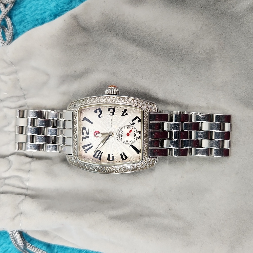 WOMEN'S MICHELE URBAN MINI DIAMOND STAINLESS STEEL WATCH